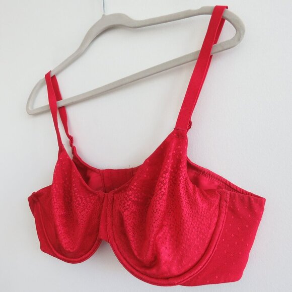 WACOAL Back Appeal Mesh Bra in Barbados Cherry Retro Pinup - Size 38C - Picture 7 of 13